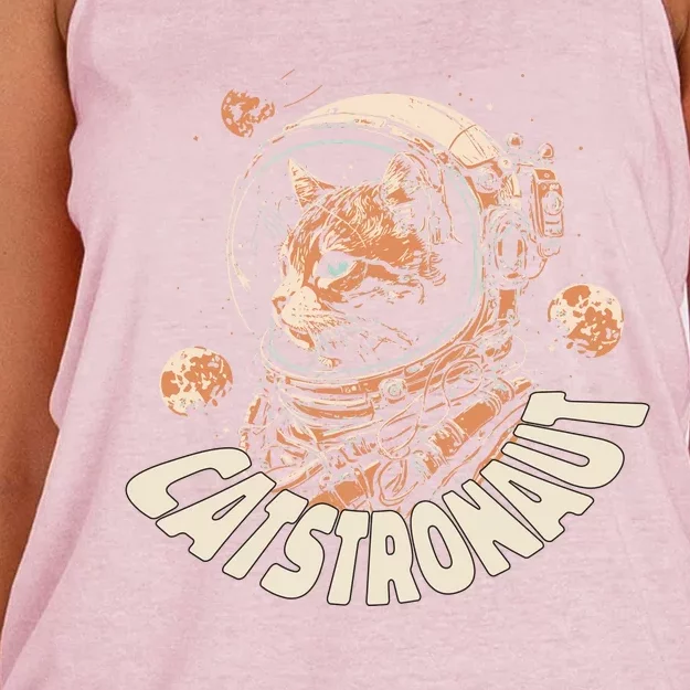 Catstronaut Cat Animal Astronaut Women's Knotted Racerback Tank