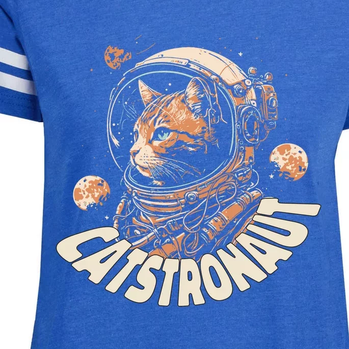 Catstronaut Cat Animal Astronaut Enza Ladies Jersey Football T-Shirt