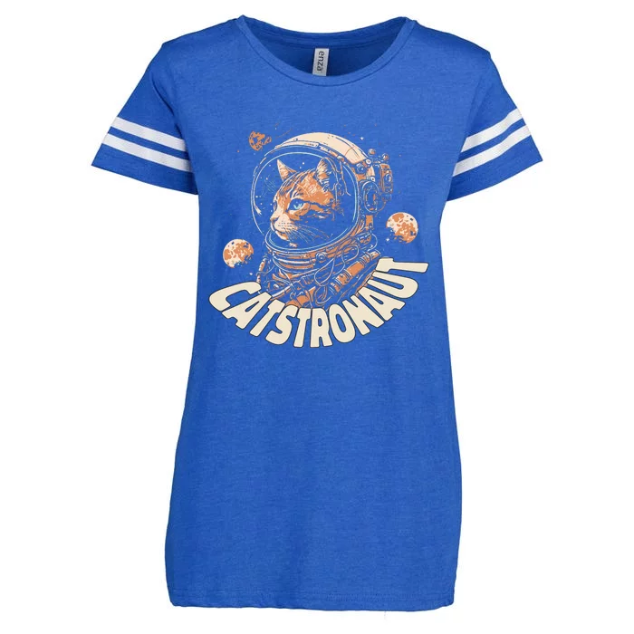 Catstronaut Cat Animal Astronaut Enza Ladies Jersey Football T-Shirt