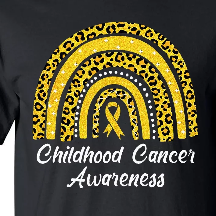 Childhood Cancer Awareness Rainbow Leopard Ribbon Tall T-Shirt