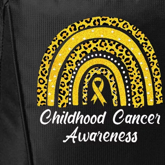 Childhood Cancer Awareness Rainbow Leopard Ribbon City Backpack