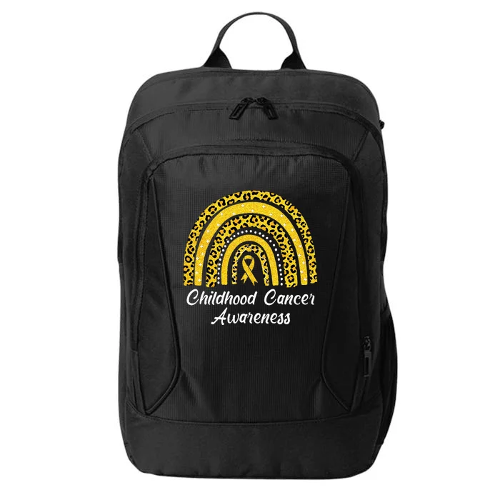 Childhood Cancer Awareness Rainbow Leopard Ribbon City Backpack