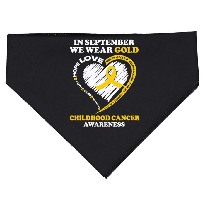 Childhood Cancer Awareness In September We Wear Gold USA-Made Doggie Bandana