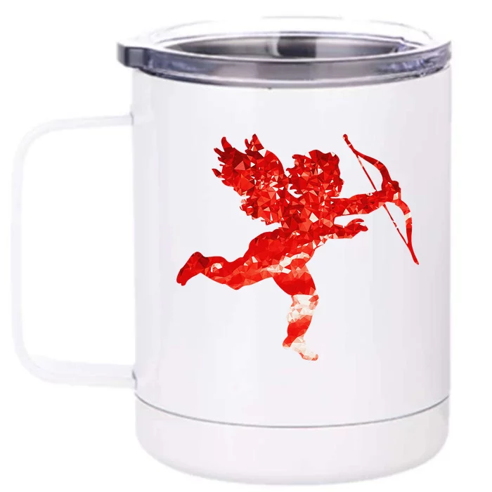 Cupid Cherub Angel Low Poly Valentine's Day Front & Back 12oz Stainless Steel Tumbler Cup