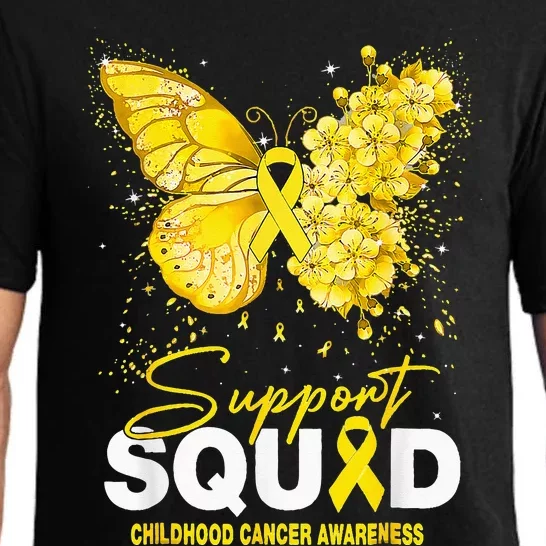 Childhood Cancer Awareness Support Squad Butterfly Pajama Set