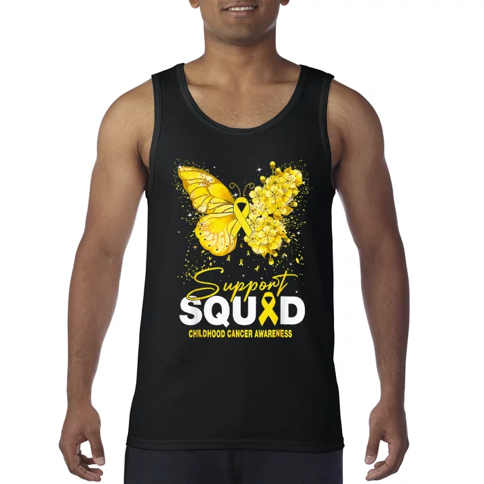 Childhood Cancer Awareness Support Squad Butterfly Tank Top