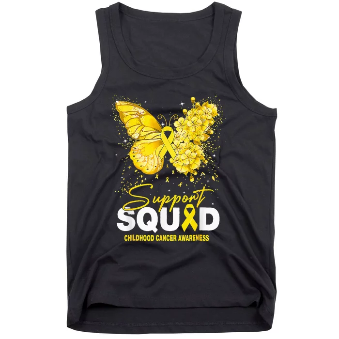 Childhood Cancer Awareness Support Squad Butterfly Tank Top