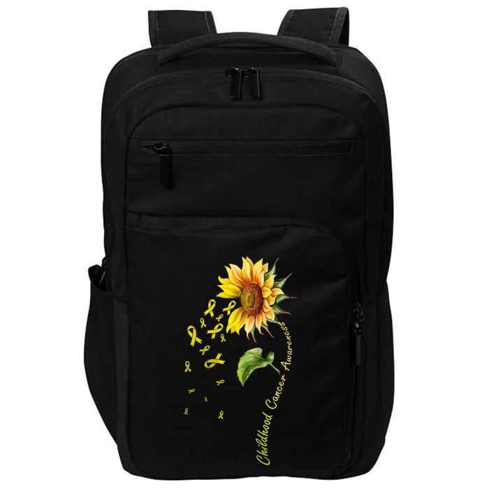 Childhood Cancer Awareness Sunflower Design Impact Tech Backpack