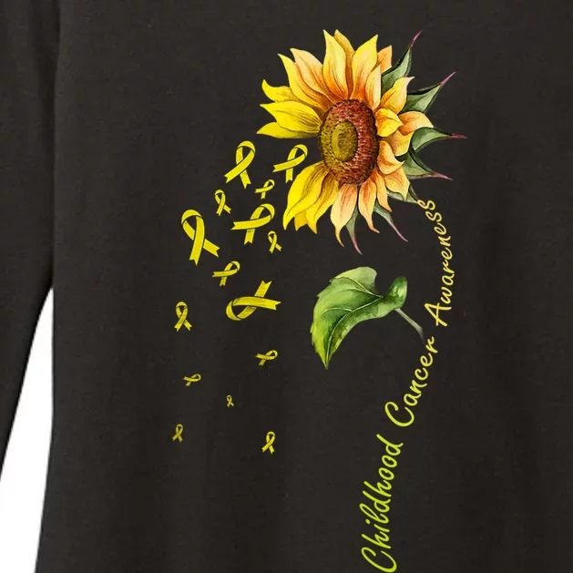 Childhood Cancer Awareness Sunflower Design Womens CVC Long Sleeve Shirt