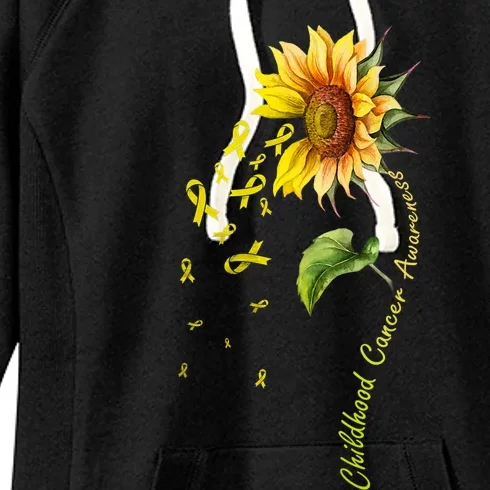 Childhood Cancer Awareness Sunflower Design Women's Fleece Hoodie