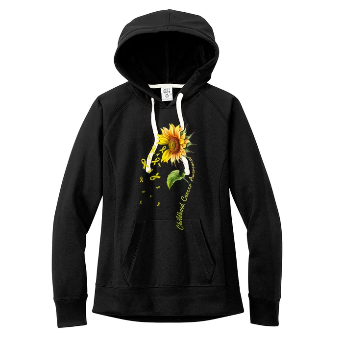 Childhood Cancer Awareness Sunflower Design Women's Fleece Hoodie