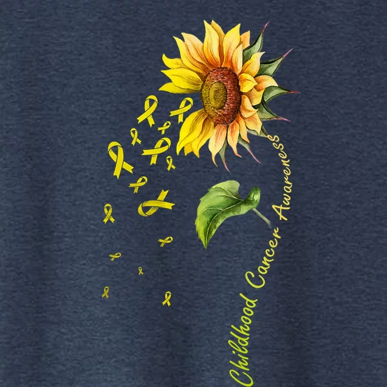 Childhood Cancer Awareness Sunflower Design Women's Crop Top Tee