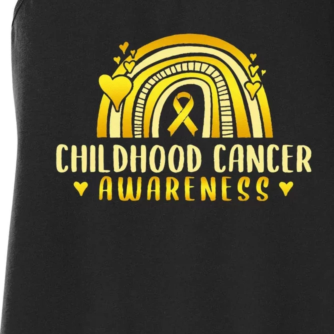 Childhood Cancer Awareness Warrior Women's Racerback Tank