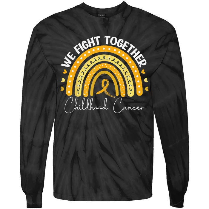 Childhood Cancer Awareness Gold Ribbon Tie-Dye Long Sleeve Shirt