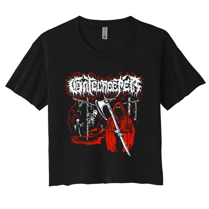 Closed Casket Activities Gatecreeper Reaper Women's Crop Top Tee