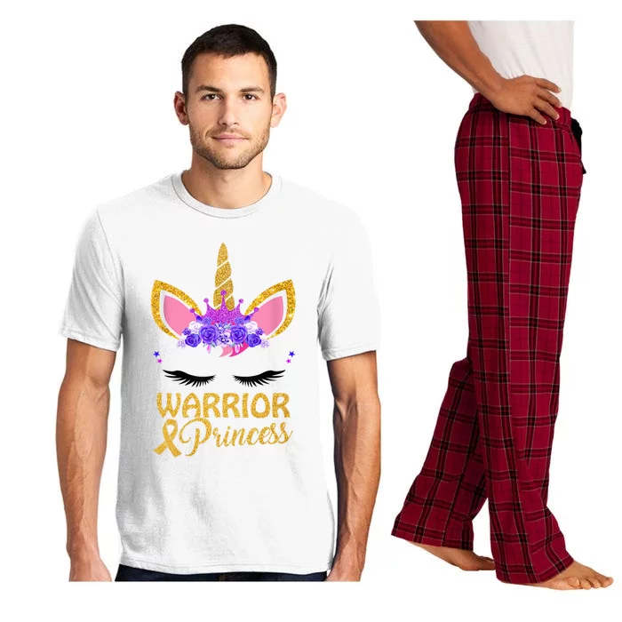 Childhood Cancer Awareness Unicorn Warrior Princess Pajama Set