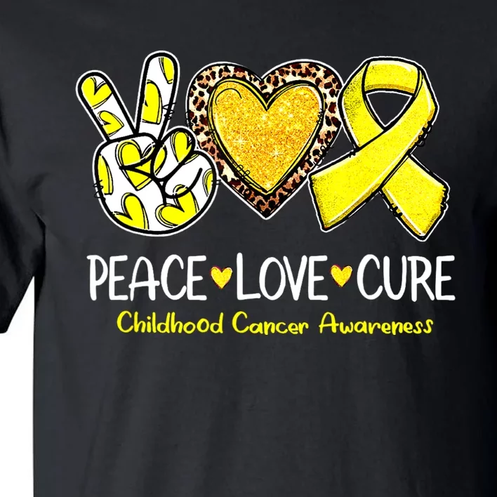 Childhood Cancer Awareness Love Cure Yellow Ribbon Tall T-Shirt