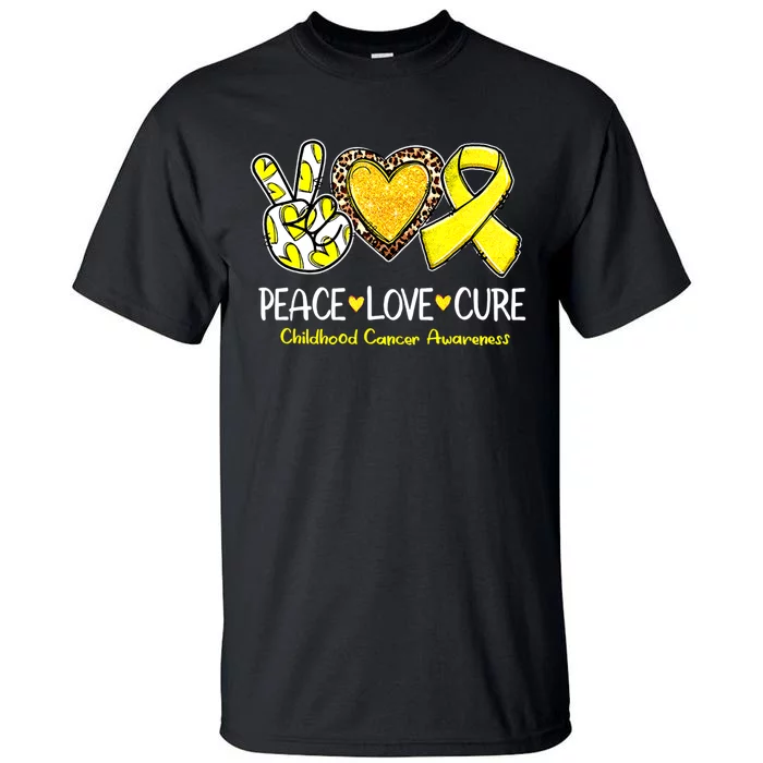 Childhood Cancer Awareness Love Cure Yellow Ribbon Tall T-Shirt