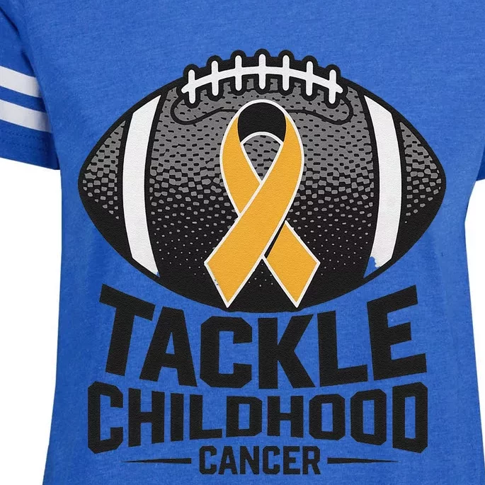 Childhood Cancer Awareness Tackle Childhood Cancer Football Gift Enza Ladies Jersey Football T-Shirt