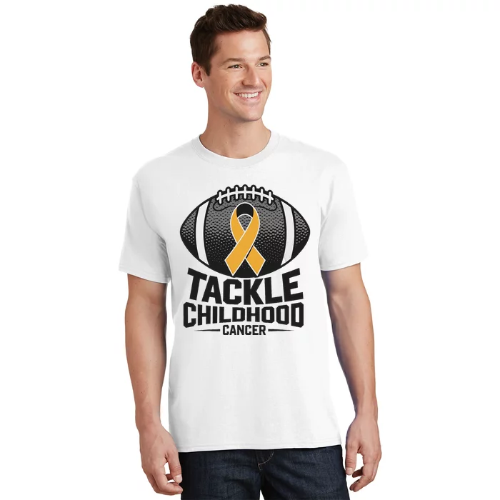 Childhood Cancer Awareness Tackle Childhood Cancer Football Gift T-Shirt