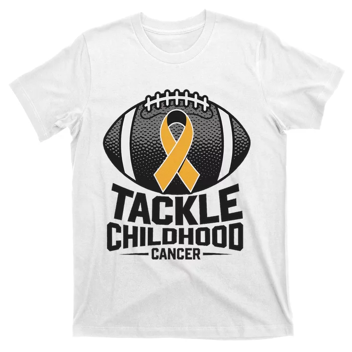 Childhood Cancer Awareness Tackle Childhood Cancer Football Gift T-Shirt