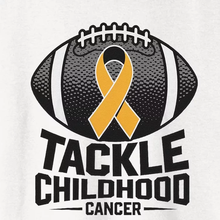 Childhood Cancer Awareness Tackle Childhood Cancer Football Gift Women's Crop Top Tee