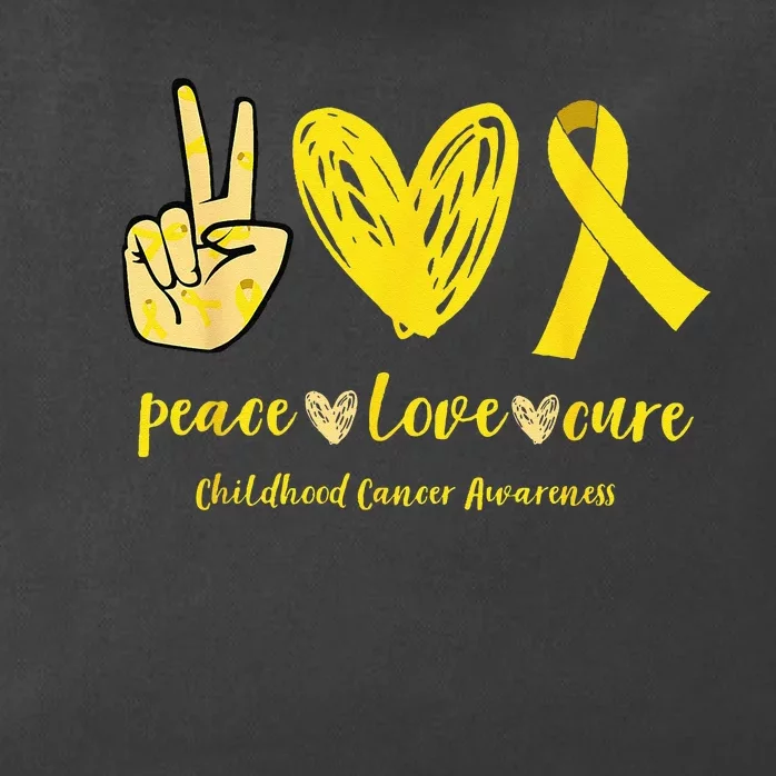 Childhood Cancer Awareness Peace Love Cure Zip Tote Bag