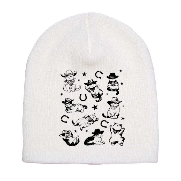 Cowboy Cats And Kittens Western Cowboy Vintage Short Acrylic Beanie