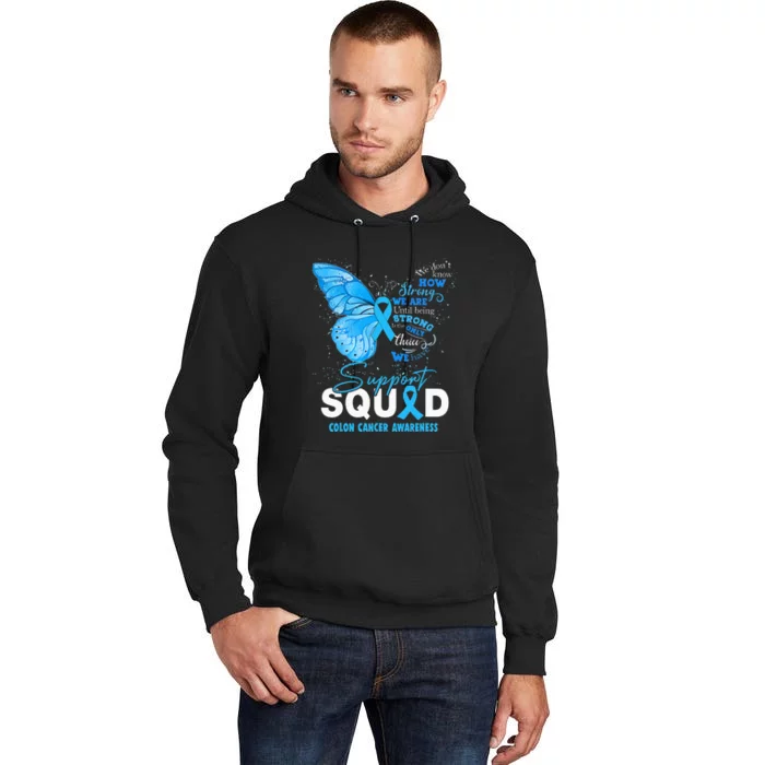 Colon Cancer Awareness Support Aquad Butterfly Tall Hoodie