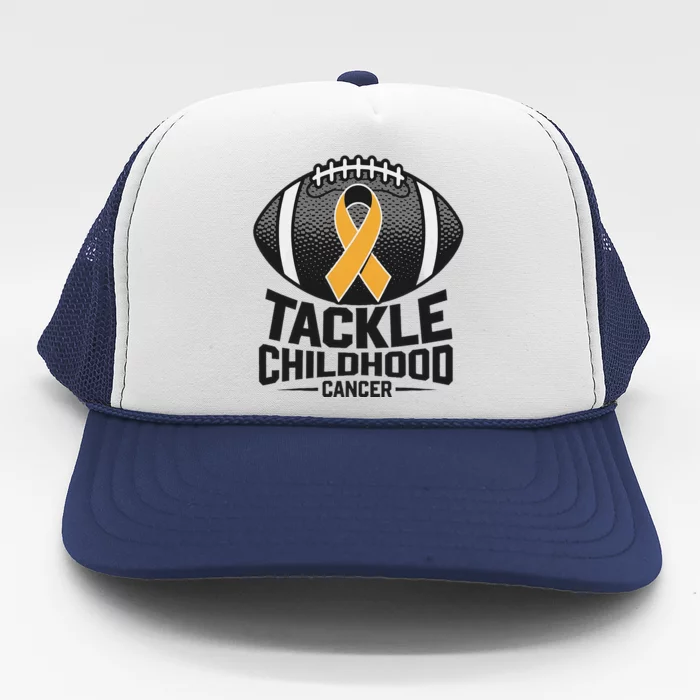 Childhood Cancer Awareness Tackle Childhood Cancer Football Trucker Hat