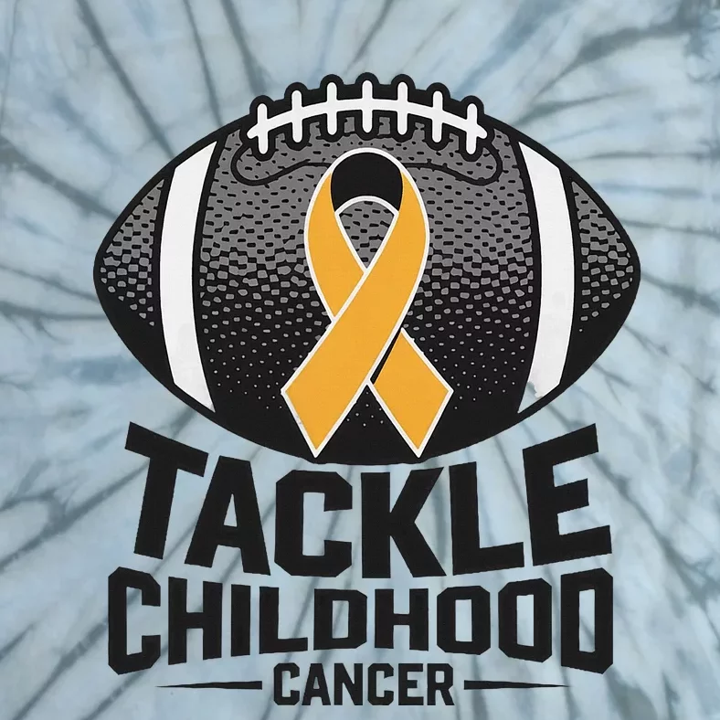 Childhood Cancer Awareness Tackle Childhood Cancer Football Tie-Dye T-Shirt