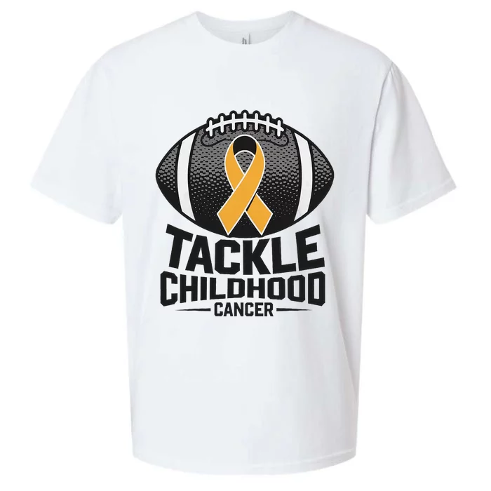 Childhood Cancer Awareness Tackle Childhood Cancer Football Sueded Cloud Jersey T-Shirt