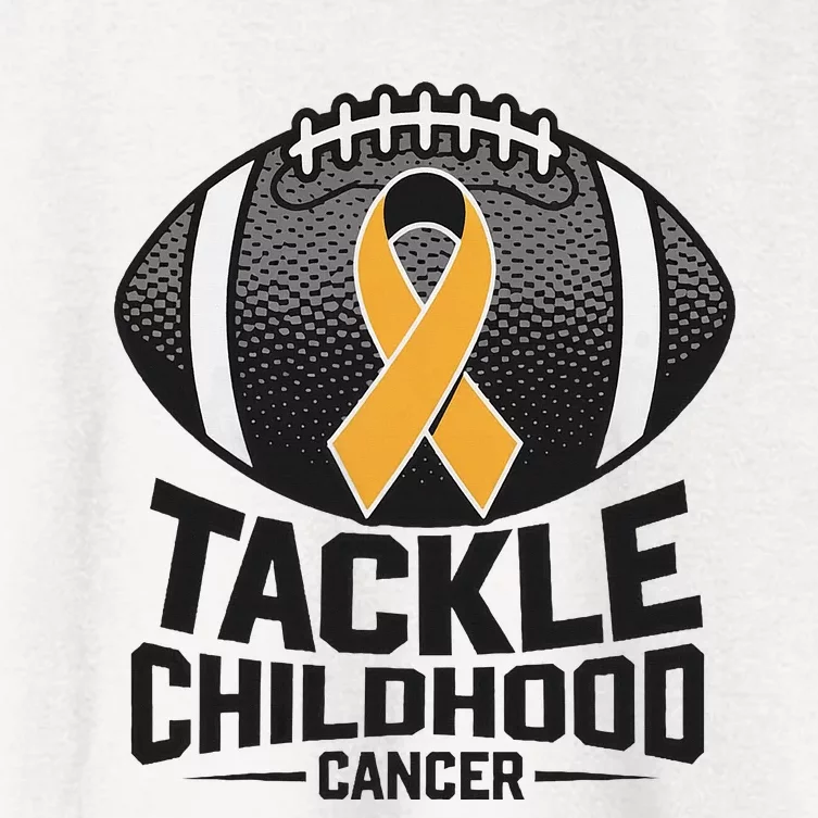 Childhood Cancer Awareness Tackle Childhood Cancer Football Women's Crop Top Tee