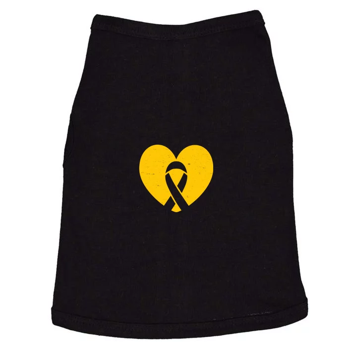 Childhood Cancer Awareness Heart Ribbon Pocket Doggie Tank