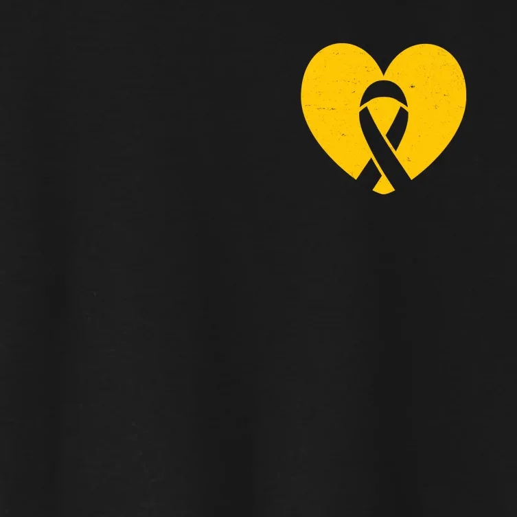 Childhood Cancer Awareness Heart Ribbon Pocket Women's Crop Top Tee