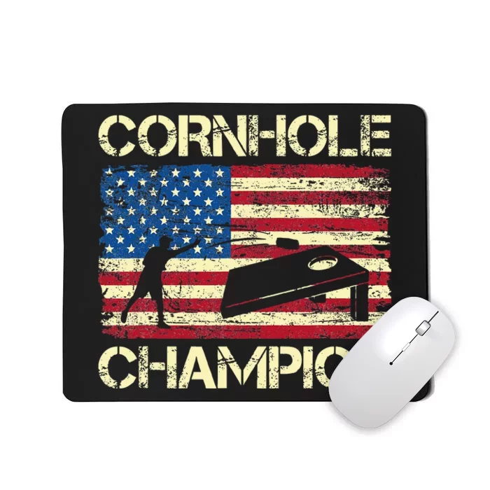 Cornhole Champion American Flag Mousepad