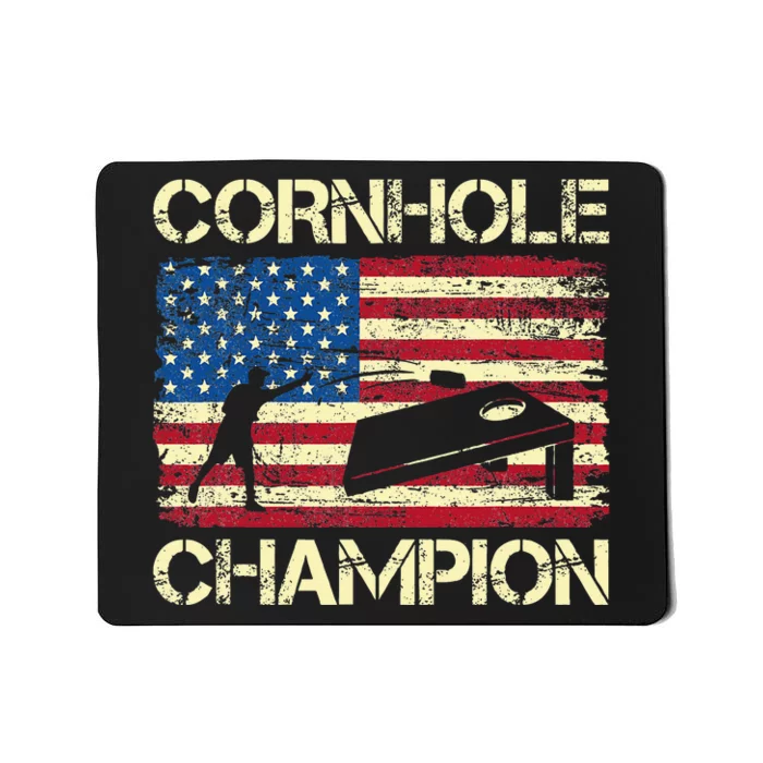 Cornhole Champion American Flag Mousepad