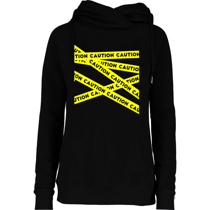 Caution Womens Funnel Neck Pullover Hood