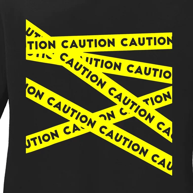 Caution Ladies Long Sleeve Shirt