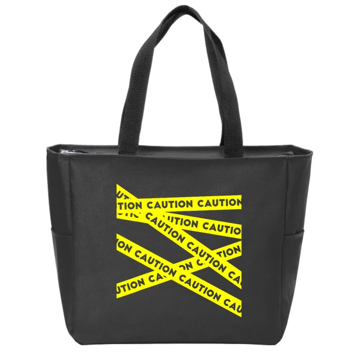 Caution Zip Tote Bag