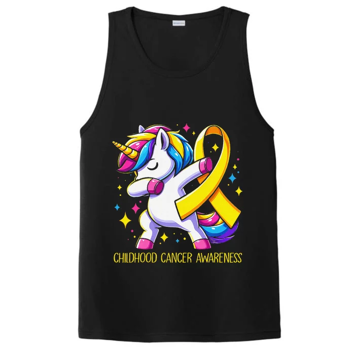 Childhood Cancer Awareness Unicorn Gift Performance Tank