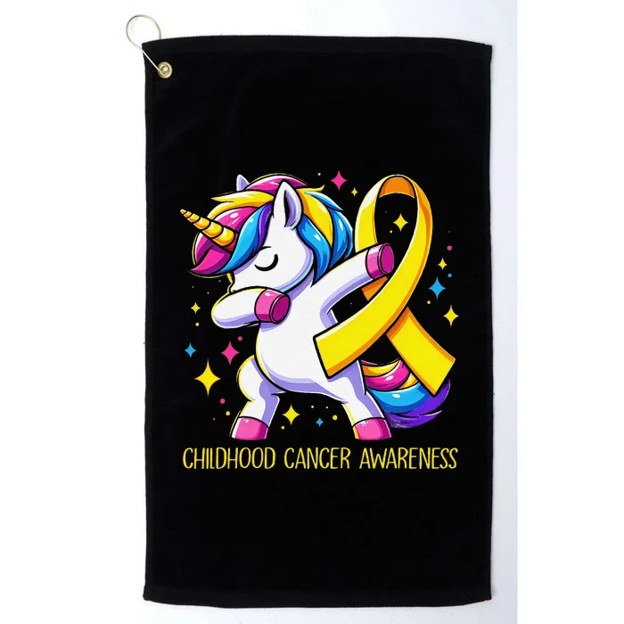 Childhood Cancer Awareness Unicorn Gift Platinum Collection Golf Towel