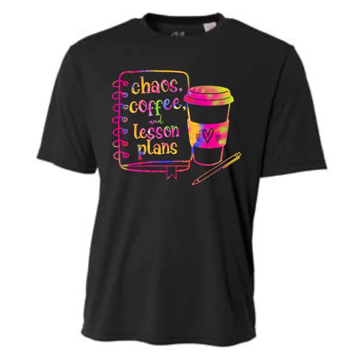 Chaos Coffee And Lesson Plans Teacher Day Gift Cooling Performance Crew T-Shirt