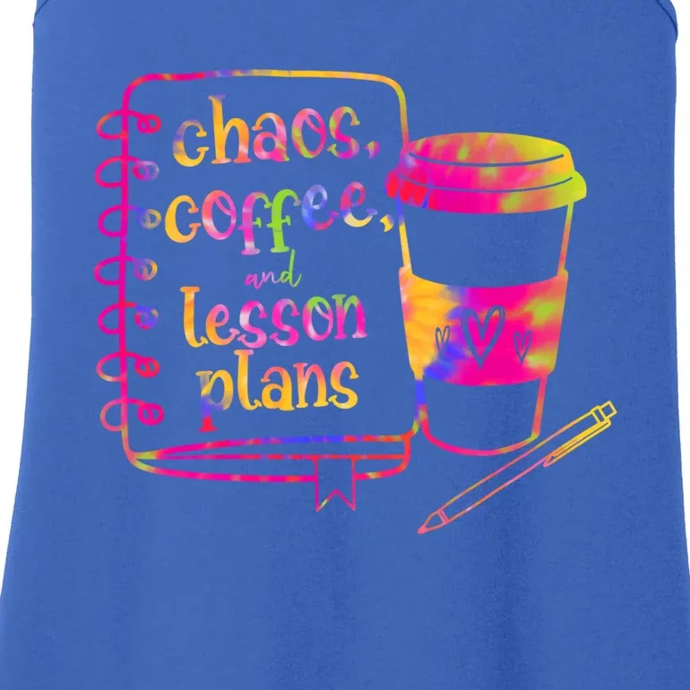 Chaos Coffee And Lesson Plans Teacher Day Gift Ladies Essential Tank