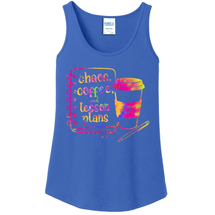 Chaos Coffee And Lesson Plans Teacher Day Gift Ladies Essential Tank