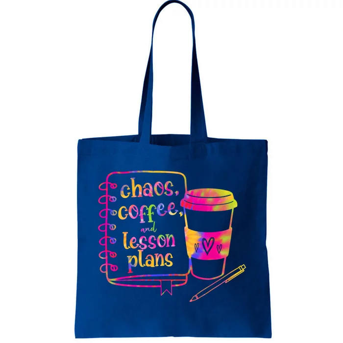 Chaos Coffee And Lesson Plans Teacher Day Gift Tote Bag