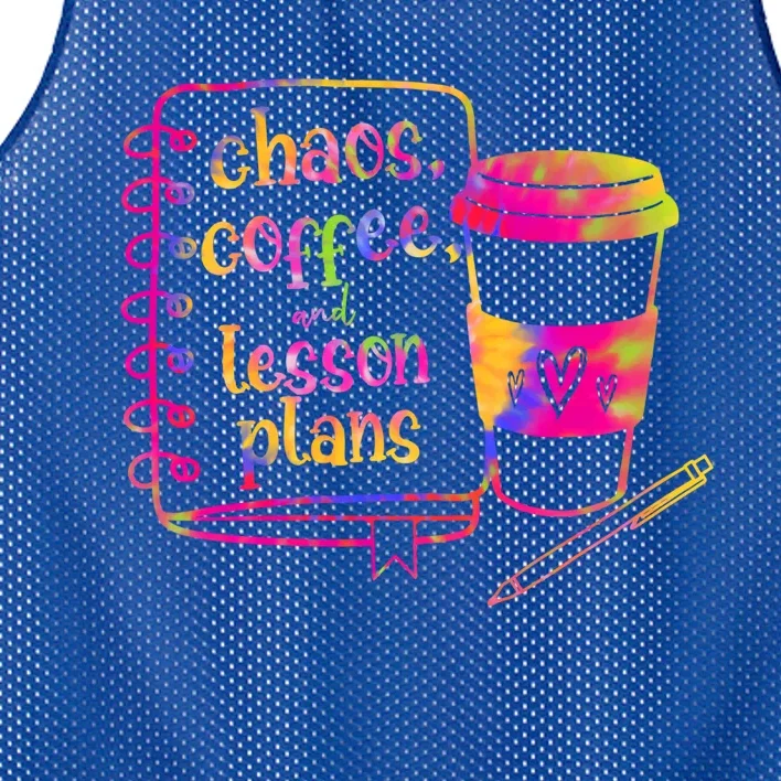 Chaos Coffee And Lesson Plans Teacher Day Gift Mesh Reversible Basketball Jersey Tank