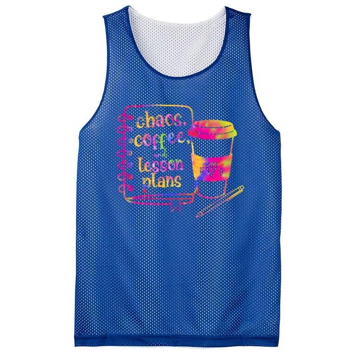 Chaos Coffee And Lesson Plans Teacher Day Gift Mesh Reversible Basketball Jersey Tank