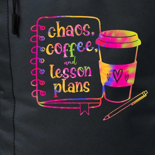 Chaos Coffee And Lesson Plans Teacher Day Gift Daily Commute Backpack