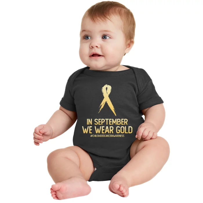 Childhood Cancer Awareness Month In September We Wear Gold Baby Bodysuit